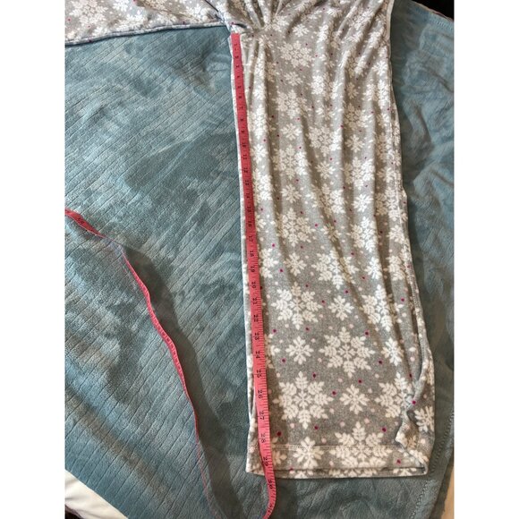 Nautica Womens Snowflake Print Pajama Set XL Gray Henley Top Elastic Waist Cozy - Picture 15 of 16